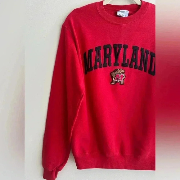 Champion UMD "Maryland" Red Pullover Sweatshirt, Size Small - Picture 3 of 16